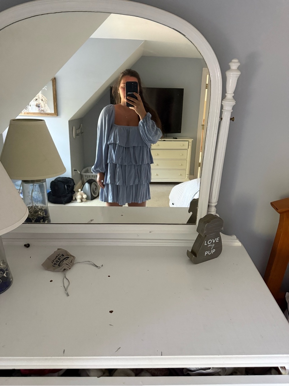 Forever 21 Light Blue Mini Dress with Ruffle Detail